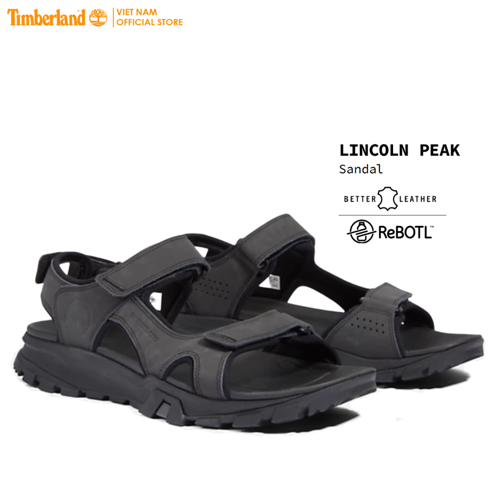 Timberland giày sandal nam lincoln peak strap sandal màu đen tb0a5t5g04