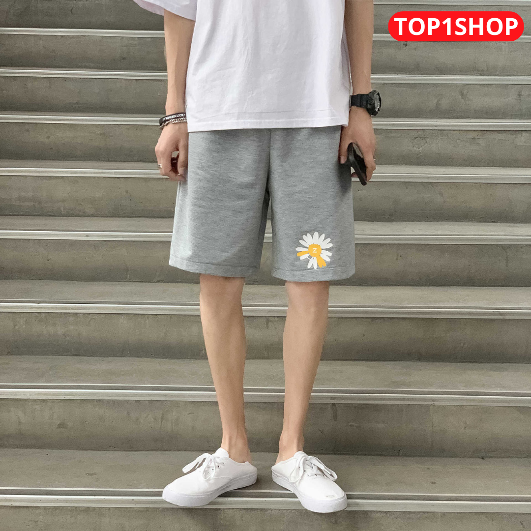 Quần Ngố Chun Quần short Nam Hàng Siêu Nét In Hoa Cúc Trẻ Trung Top1Shop M66