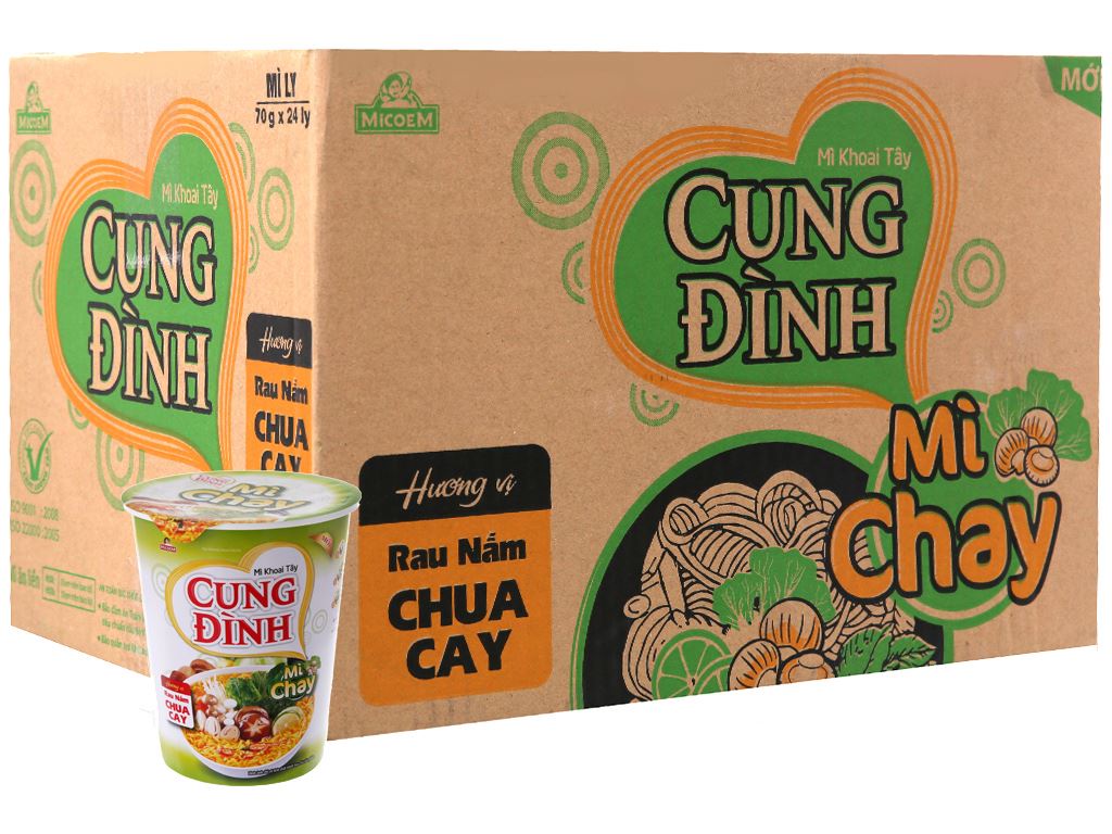 Thùng mì cung đình khoai tây chay ly 71gr x24 ly