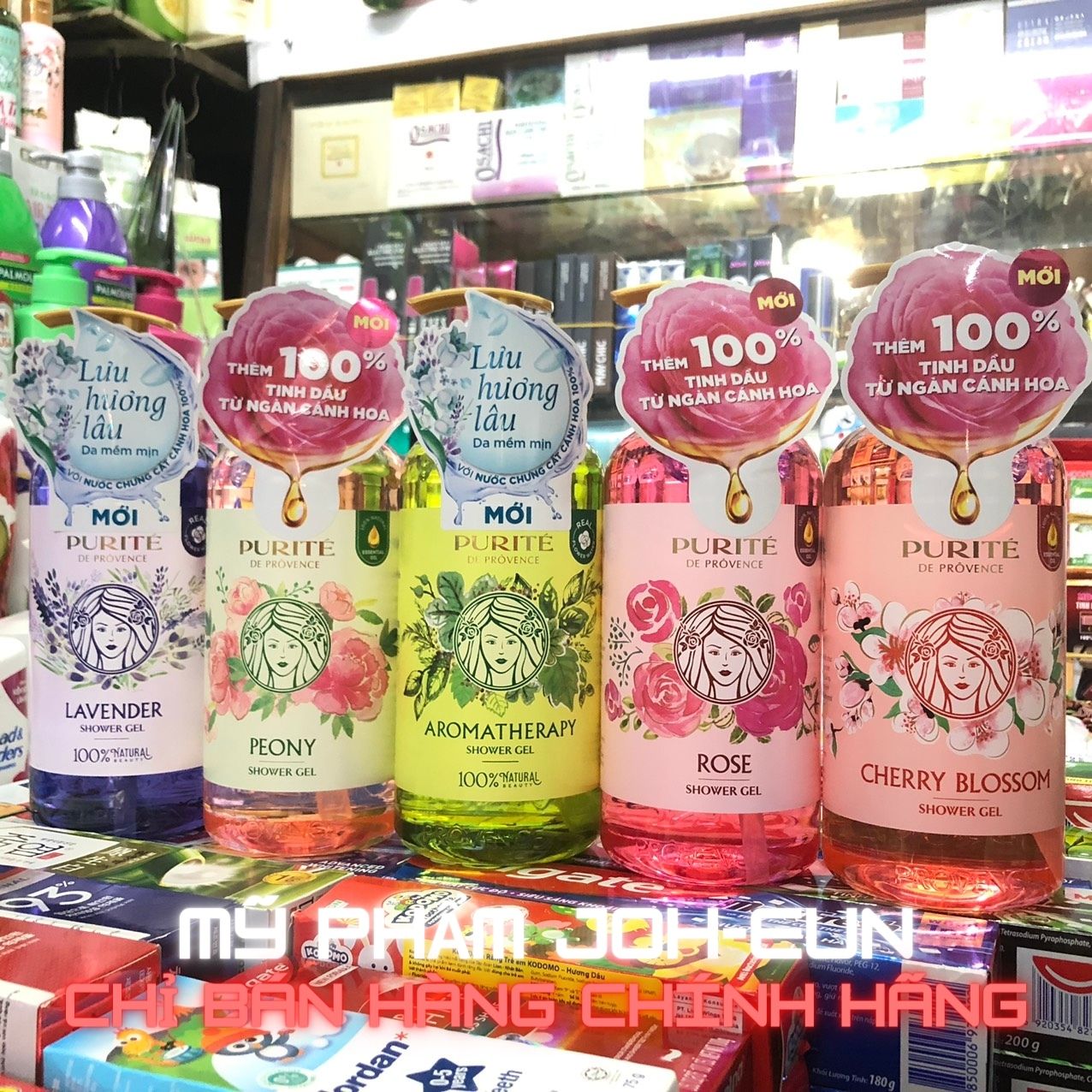 Sữa Tắm purite Hoa Hồng/ Anh Đào/ Mẫu Đơn/ Lily/ Oải Hương/ Aromatherapy 850ML