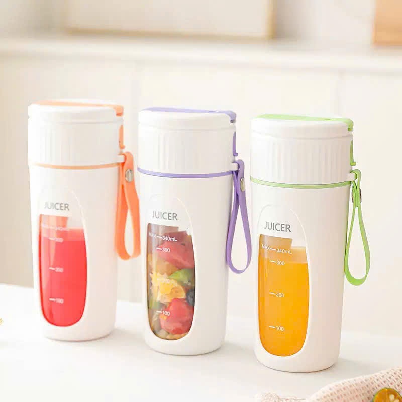 Máy Xay Sinh Tố Mini Cầm Tay 340ml Sạc USB | Portable Blender Juice Cup 8 Lưỡi Xay Detox