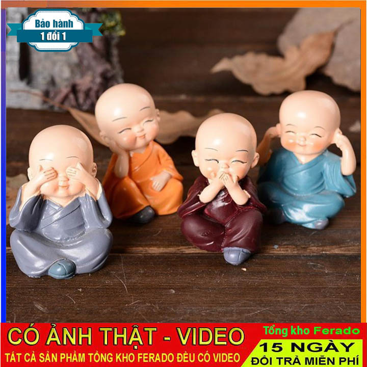 Bộ tượng 4 chú tiểu tứ không bằng gốm sứ