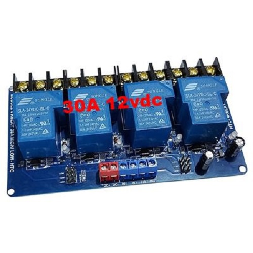 Module 4 relay 12Vdc 30A có opto kích high/low HTC
