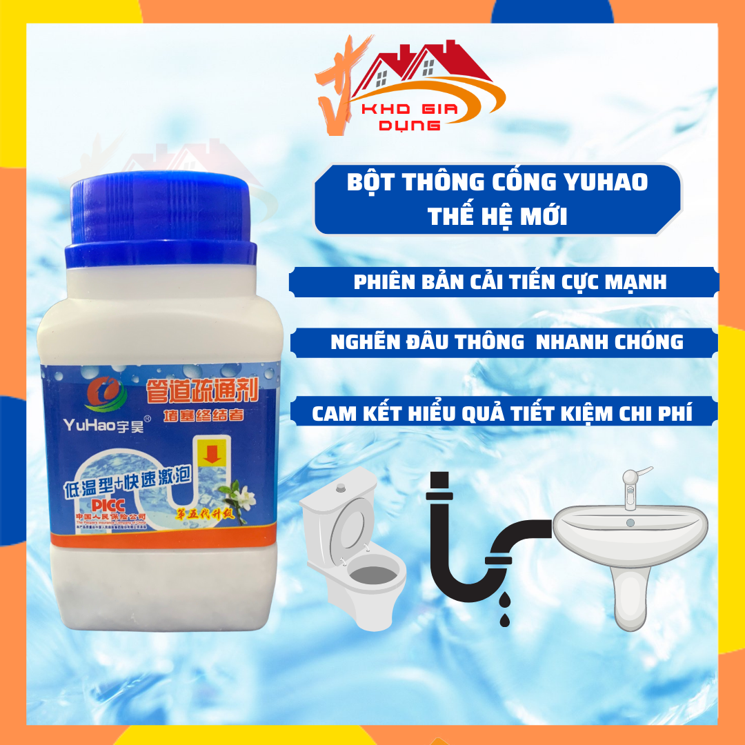 Bột Thông CốngBồn CầuLavabo Cực Mạnh YUHAO Thần Thánh 268G Thế Hệ Mới