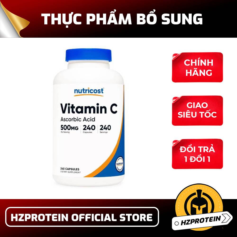 Nutricost Vitamin C Ascorbic Acid 500mg - Giải Pháp Bảo Vệ Sức Khỏe Toàn Diện Cho Gia Đình