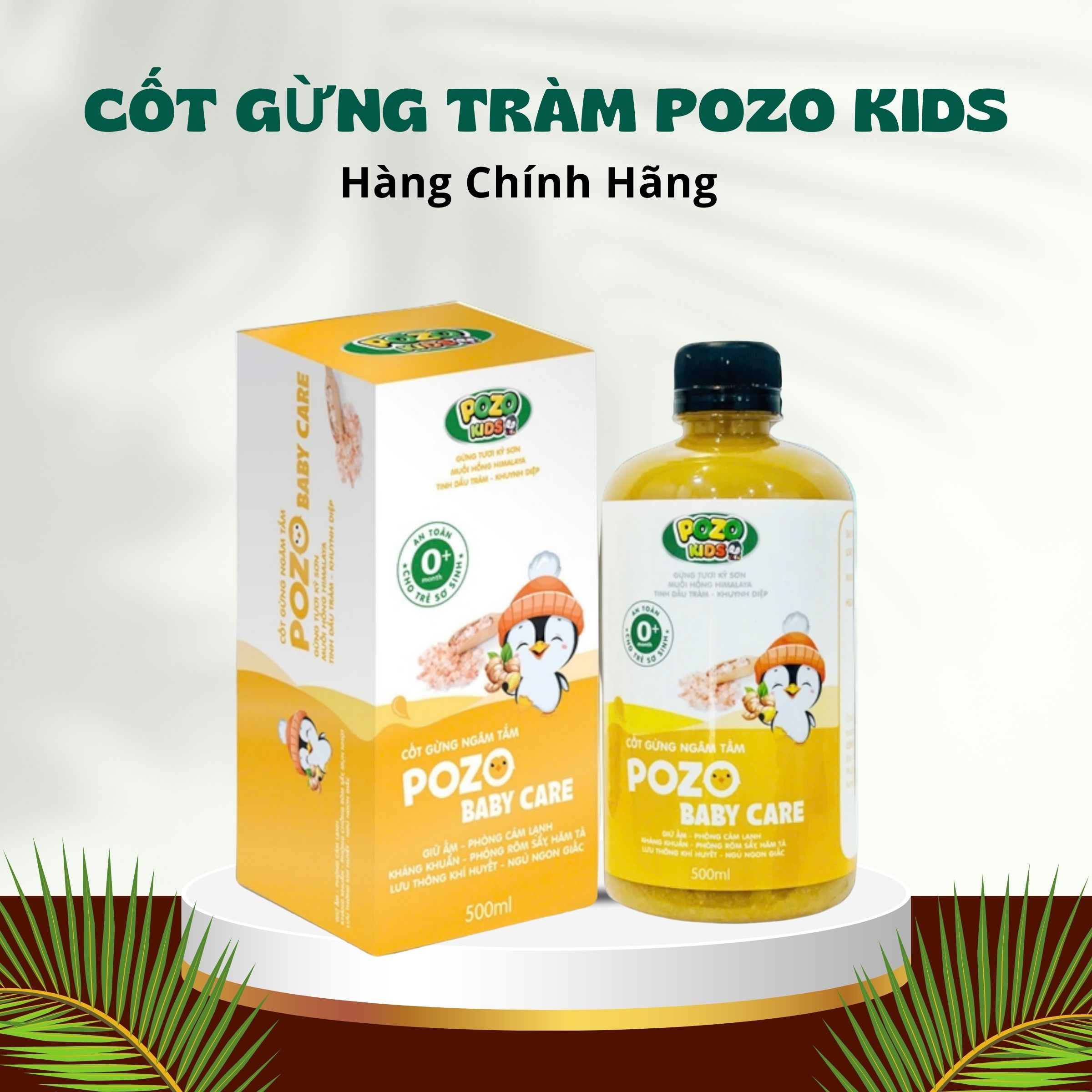  Nước Cốt Gừng Nghệ Pozo Kids Ngâm Chân Và Tắm Hỗ Trợ Ấm Người Dưỡng Ẩm Da Cho Bé 500ml 