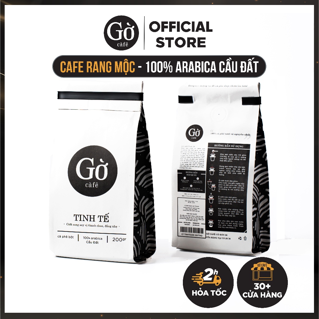 [Mua 250K cafe tặng Tép Cà Phê] Gu TINH TẾ (100% Arabica Cầu Đất- thanh chua, nhẹ nhàng)- Cà phê rang xay nguyên chất - Gờ cafe