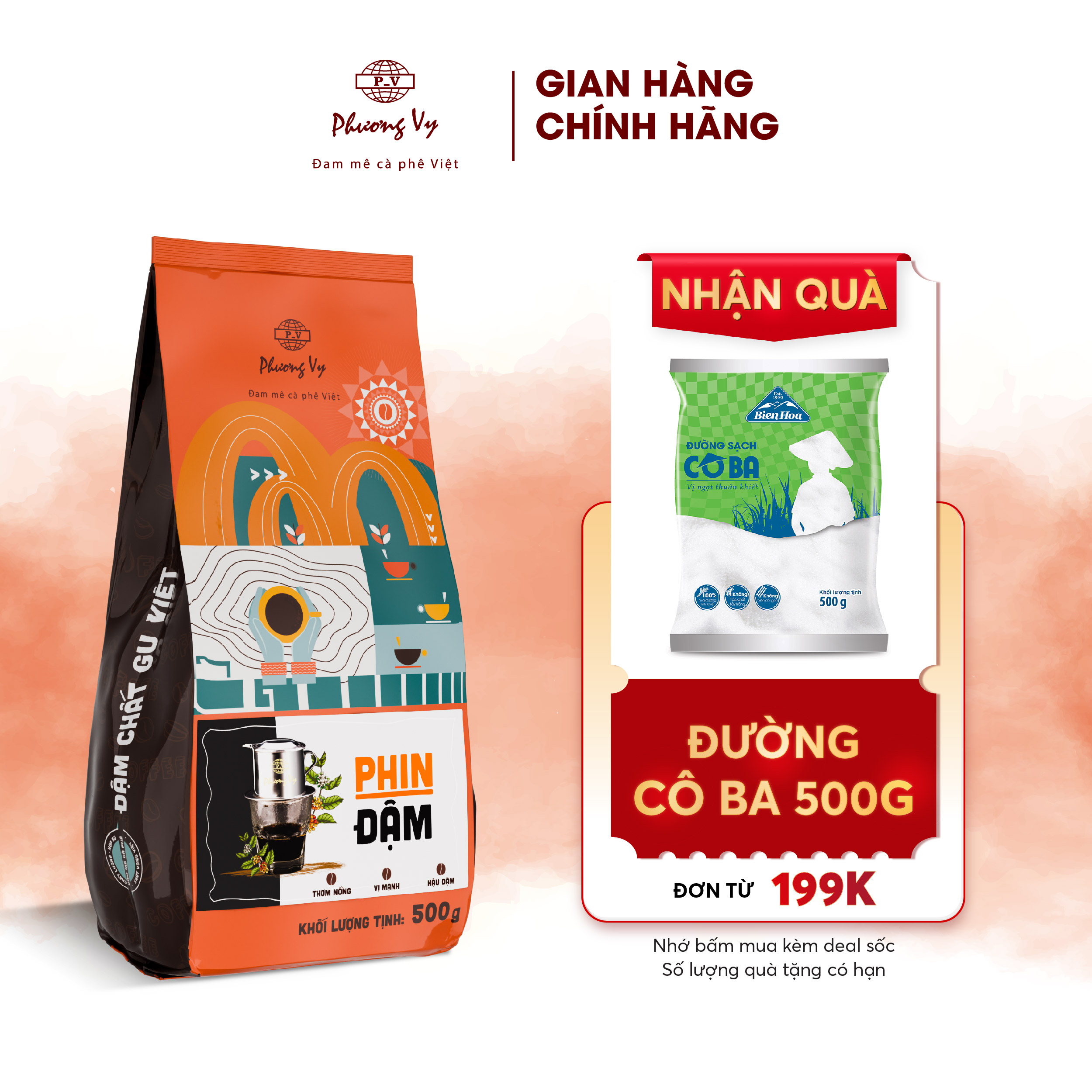 Cà Phê Truyền Thống Phin Đậm 500g hương vị đậm đà dành cho pha phin, Phương Vy Coffee
