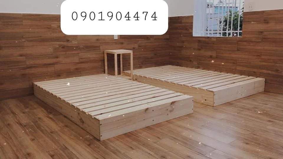 [KID115] Giường hộp gỗ thông, giường pallet giá rẻ