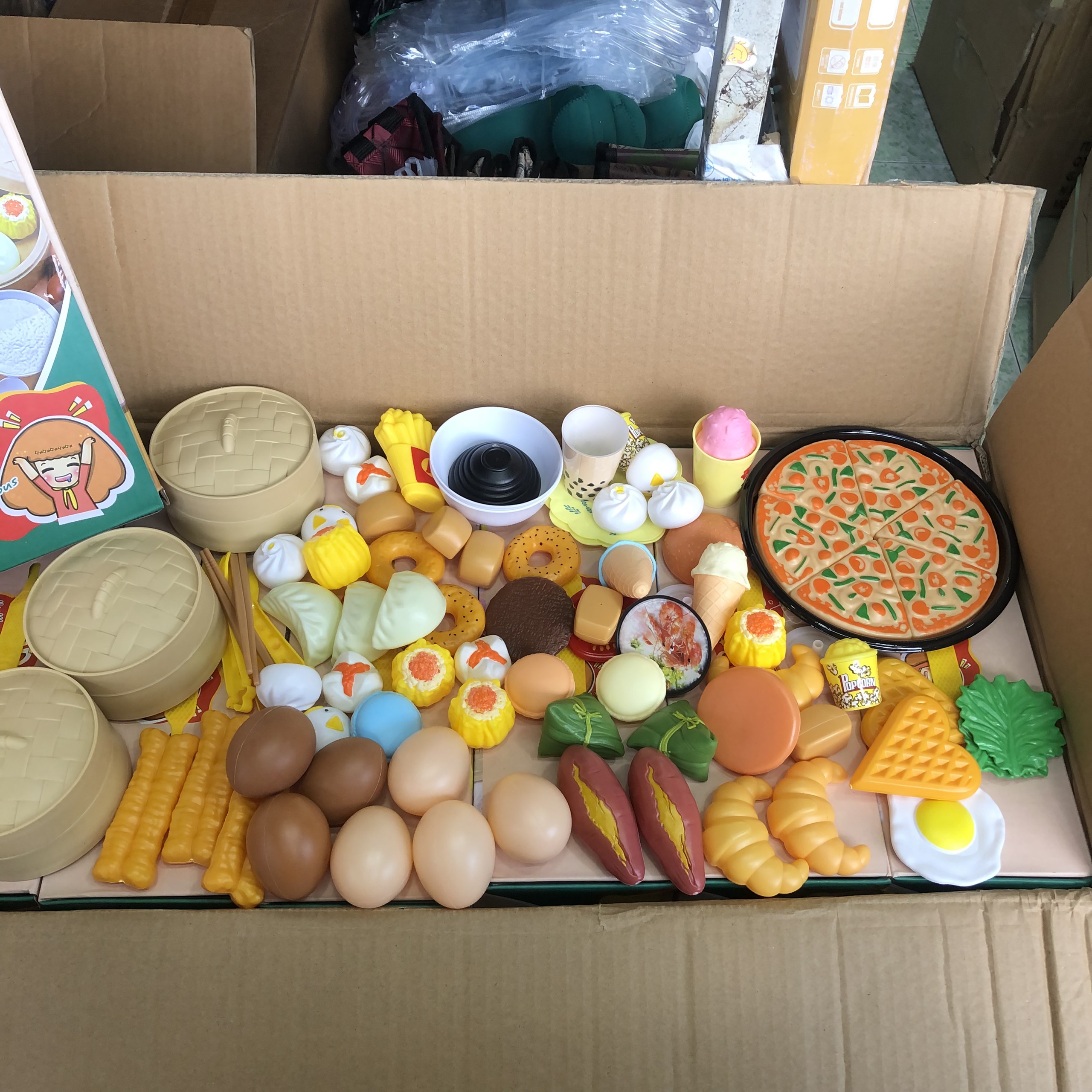 Cooking Toy Set for Children, Mini Cooking Toy Set, Kitchen Toy Set for Children - Set of 88 Food Items