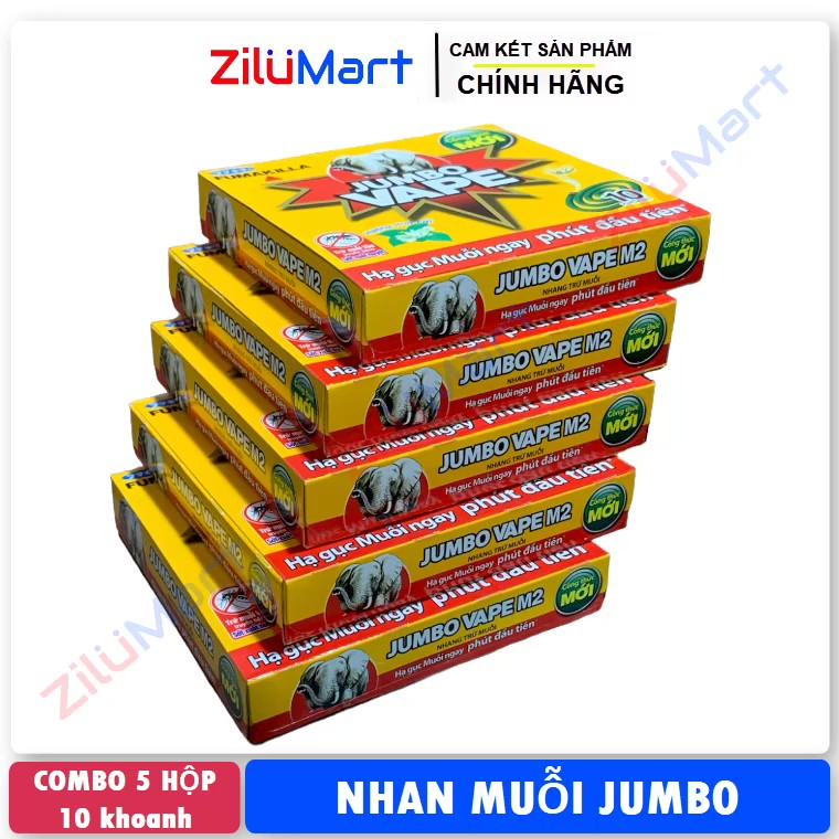 Nhang muỗi Jumbo hương hoa lài (combo 5 hộp) hộp 10 khoanh