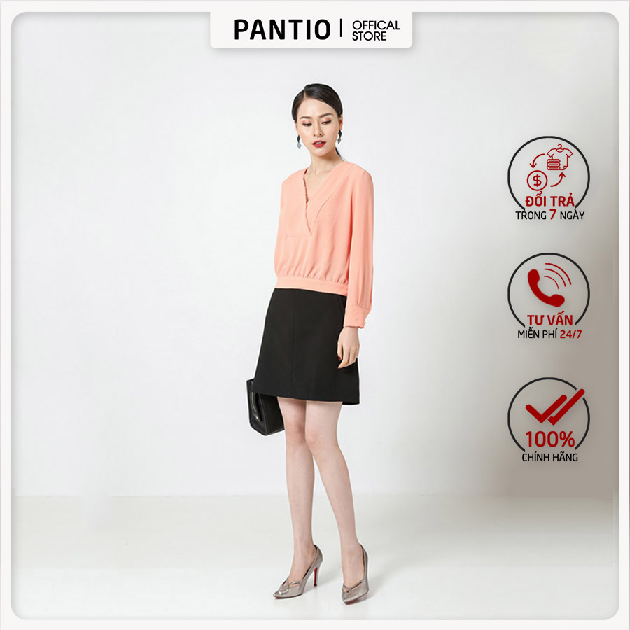Áo sơ mi cổ tim cách điệu fas31452 - pantio