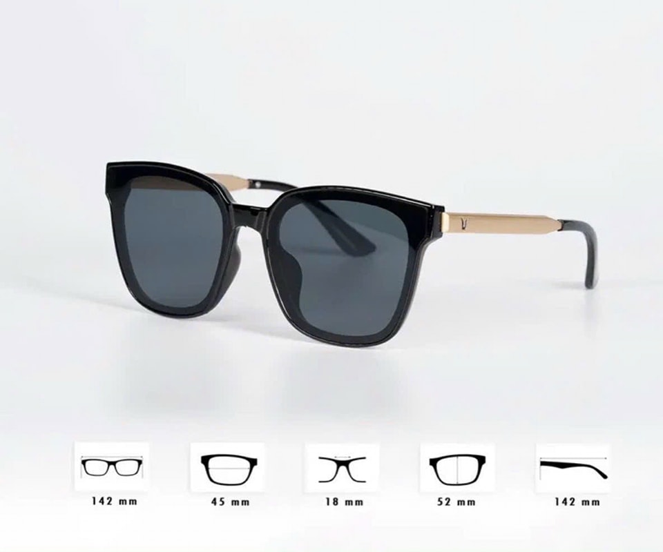 [FREESHIP] Kính Mát V Chân Vàng Nam Nữ Đơn Giản