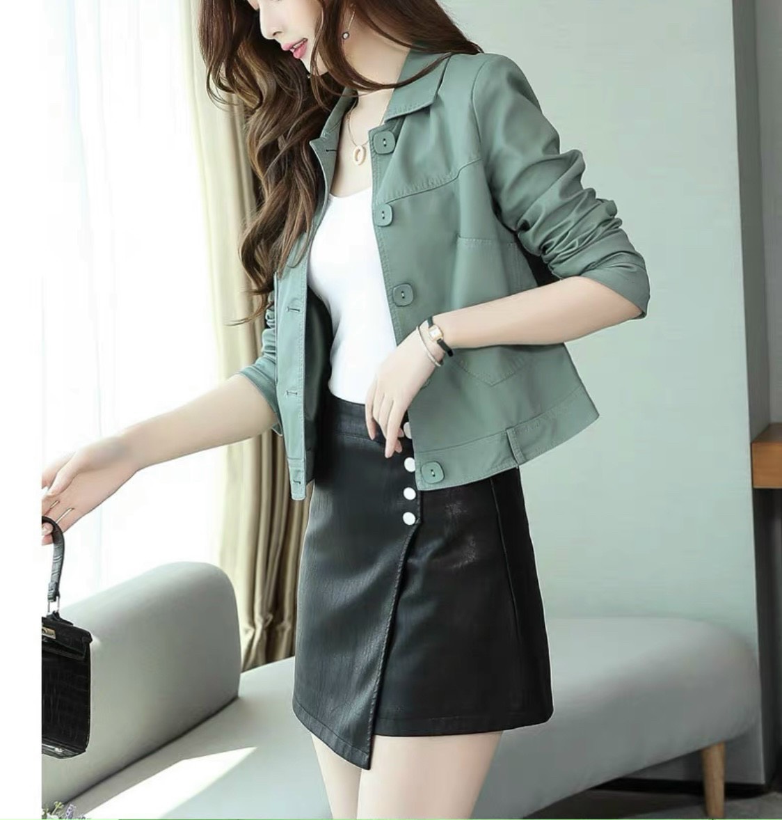 Áo khoác kaki nữ 1 lớp túi hộp không nón phong cách trẻ trung-sang trọng-quý phái