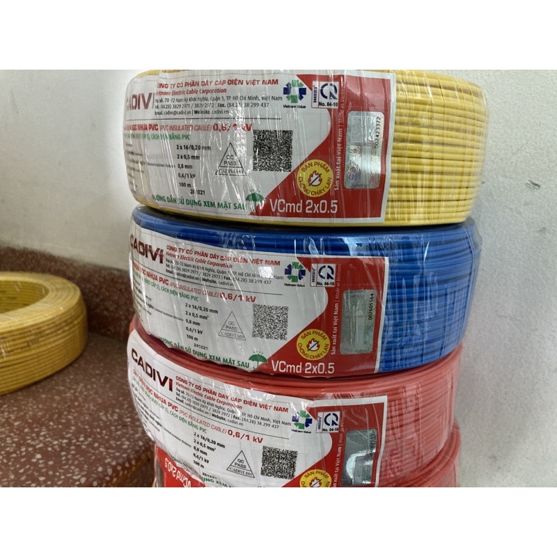 Dây điện cadivi đôi mềm 2x0.5 cuộn 100m