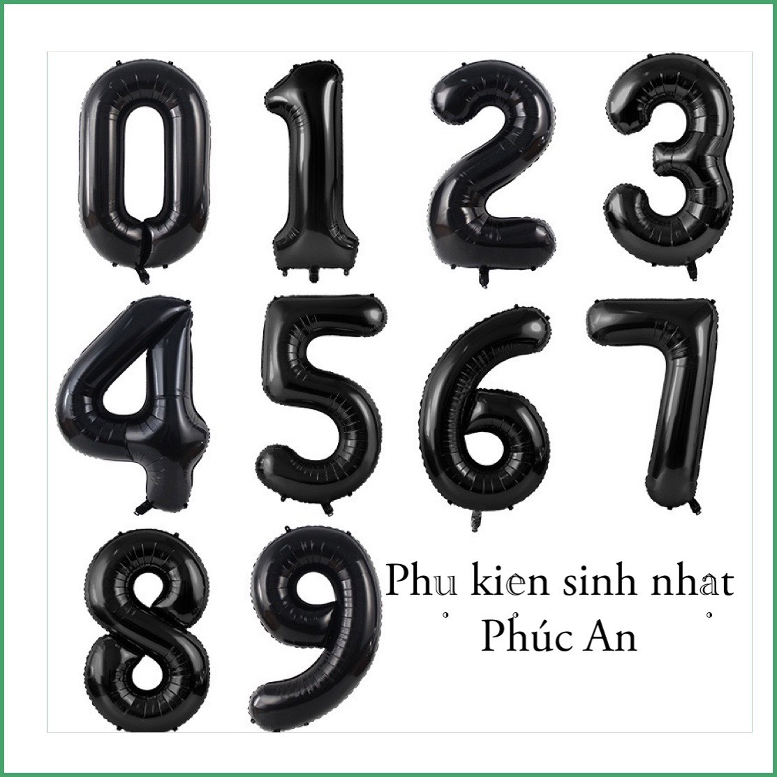 Bóng phao bảng chữ cái 40cm đen mừng sinh nhật hpbd