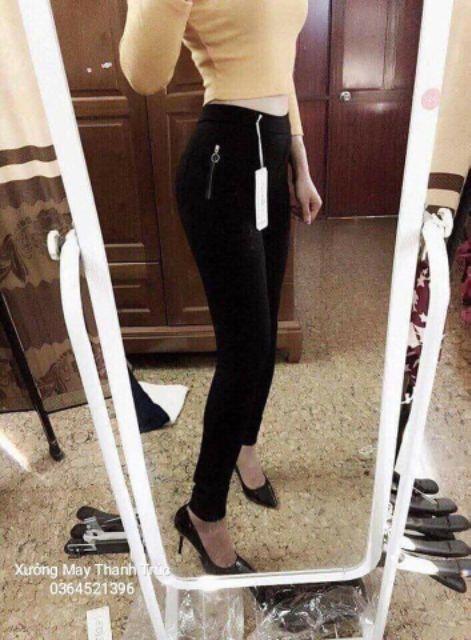 Quần legging u mì hàn khóa sườn