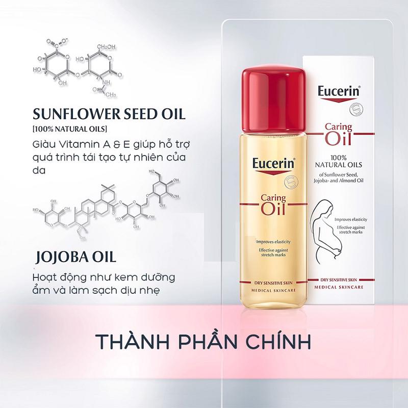 Dầu dưỡng ẩm chống rạn da cho bà bầu Eucerin Natural caring Oil 125ml