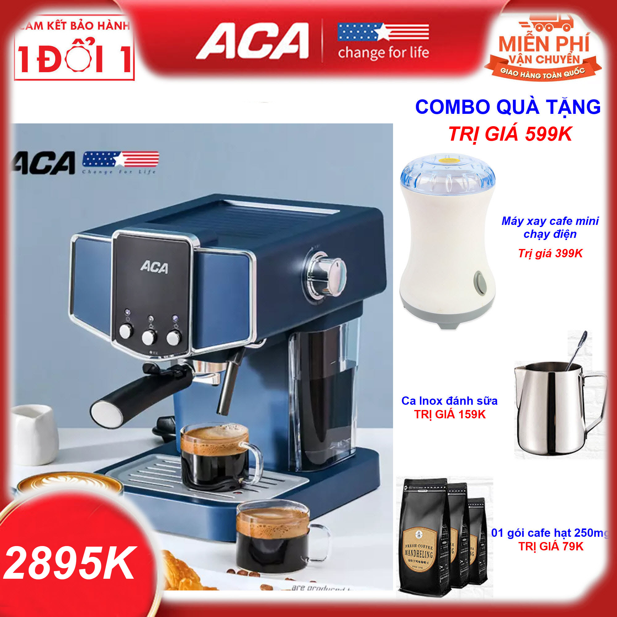 Quà tặng trị giá 599k - hướng dẫn sử dụng máy pha cà phê espresso aca ac-ej12c/ac-es12a bán tự động 15-20 bar dành cho gia đình - máy pha cà phê espresso aca ej12c/es12a bán tự động 15-20 bar dành cho gia đình