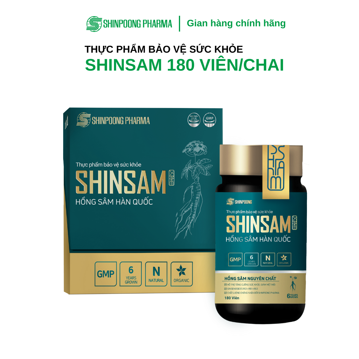Combo 2 SHINSAM 180v - Viên Uống Hỗ Trợ Tăng Cường Sức Khỏe, Giảm Mệt Mỏi - Shinpoong Pharma