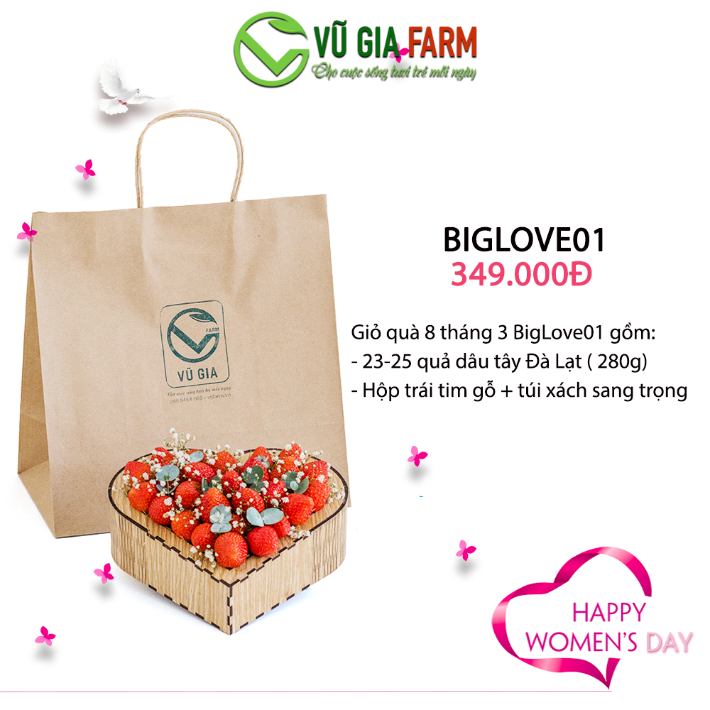 Biglove 01 dâu tây đà lạt giống nhật sachi