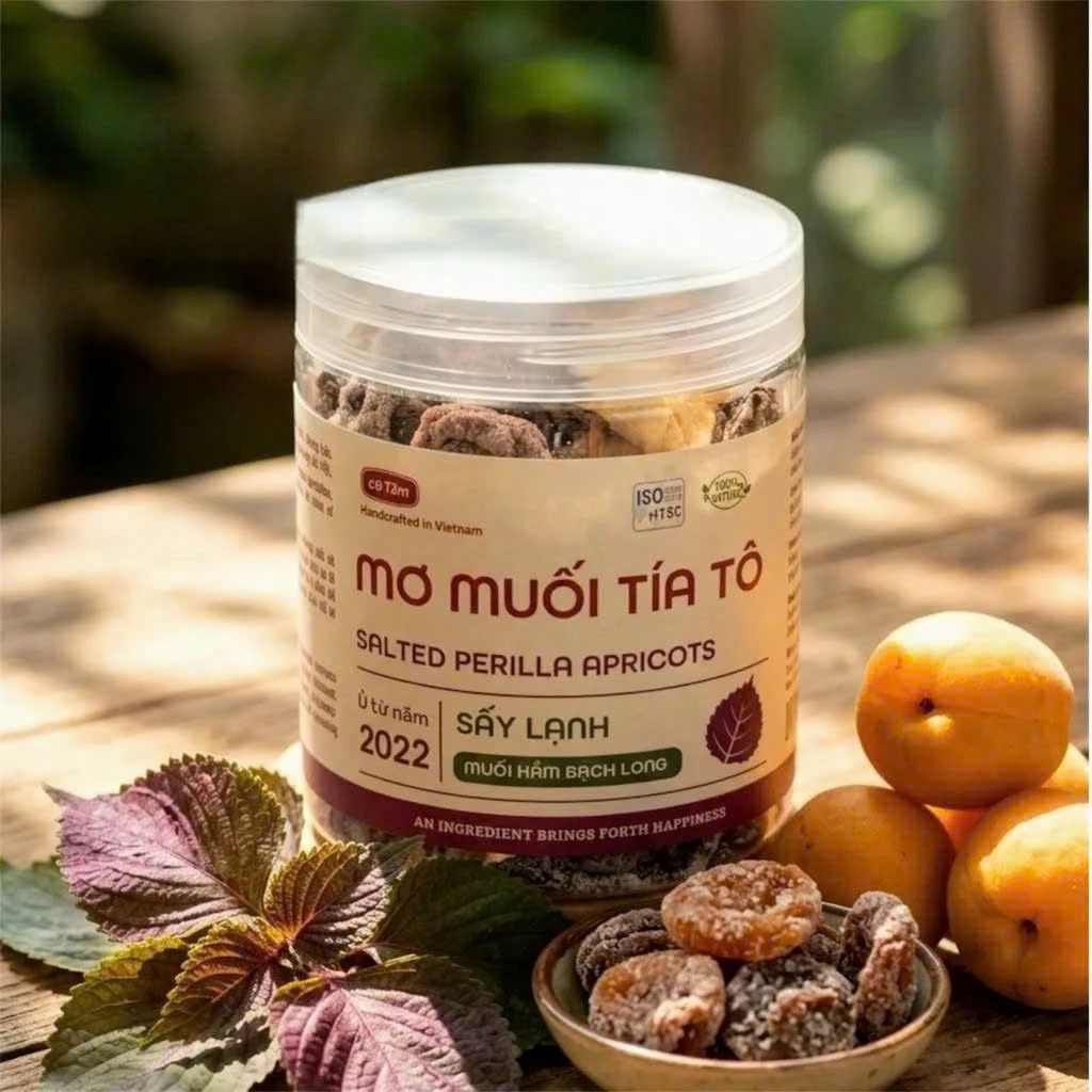 MƠ MUỐI TÍA TÔ/ MƠ MUỐI THỰC DƯỠNG CÔ TÂM. Hũ 100g. Ngâm ủ 3 năm.