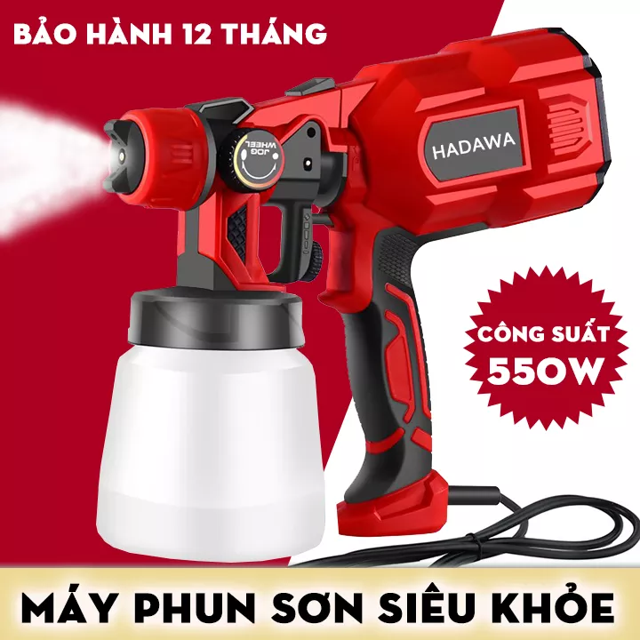 Máy phun sơn- máy phun sơn hadawa 550w, máy phun sơn mini cầm tay cao cấp, súng phun sơn dùng điện 220v 550w cam kết hàng hãng hadawa cx31 nội địa trung quốc