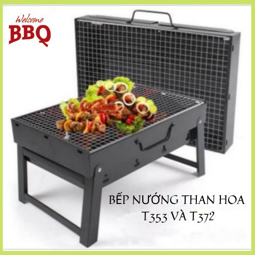 Bếp nướng than hoa không khói BBQ ngoài trời cao cấp, Bếp nướng than hoa vuông xếp gọn,Bếp Than Vuông Thế Hệ Mới, Bếp Nướng Không Khói chuyên dùng cho dã ngoại du lịch ngoài trời lò nướng than hoa, than củi, than