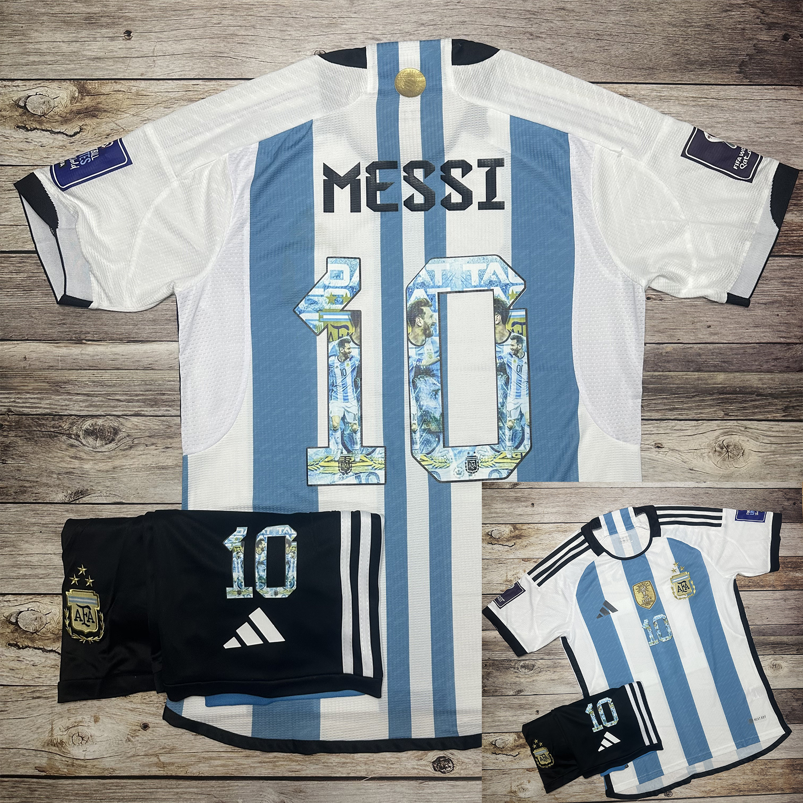 Áo Quần Bóng Đá, Áo Đá Banh ĐỘI TUYỂN ARGENTINA-IN SỐ 10 MESSI-VẢI GAI THÁI Polyester CAO CẤP