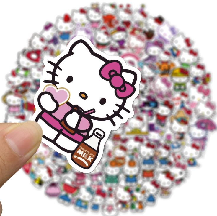[HCM]Bộ Sticker HELLO KITTY decal hình dán chống nước trang trí xe laptop nón bảo hiểm vali #125