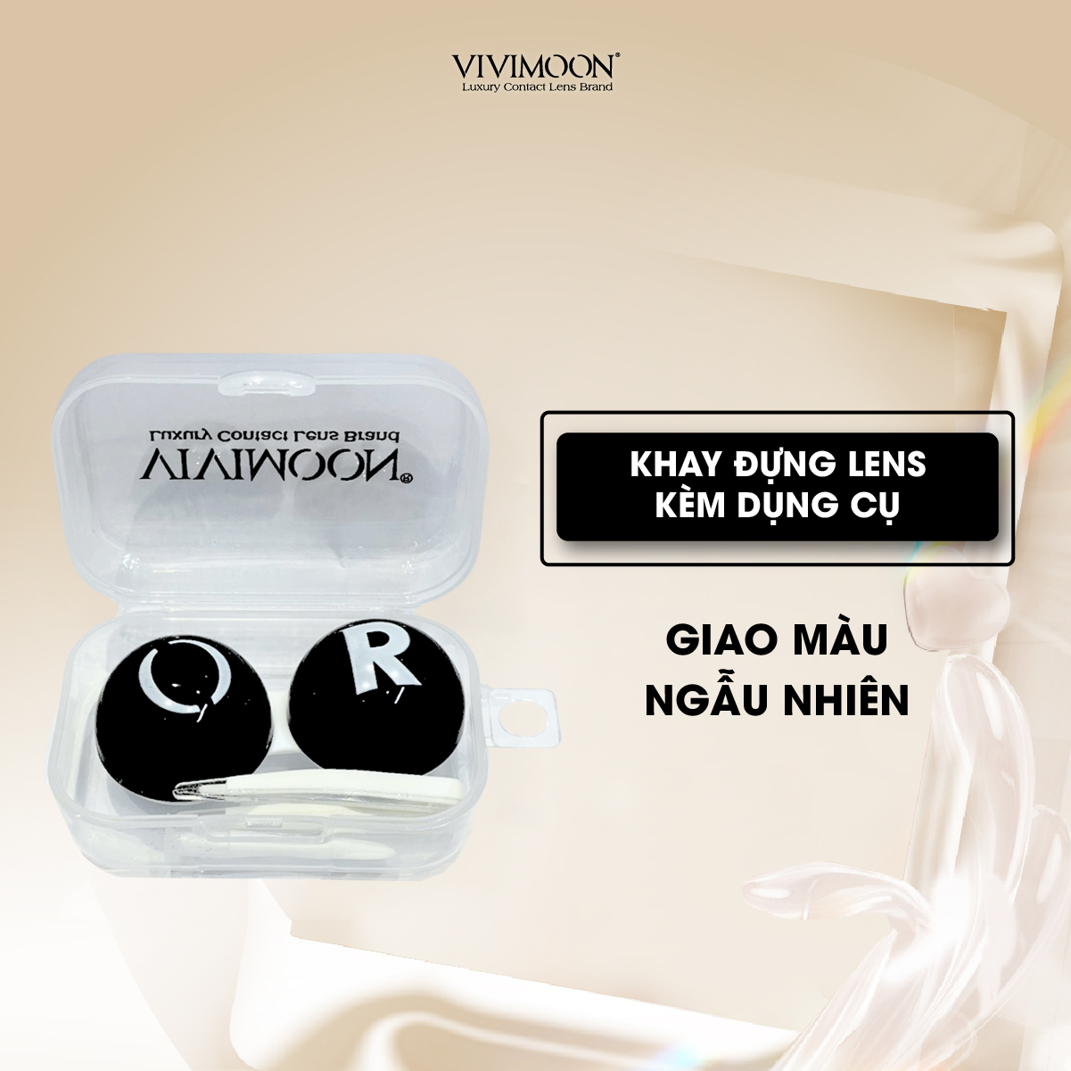 Khay đựng kèm dụng cụ đeo kính áp tròng VIVIMOON LENS  - Giao ngẫu nhiên