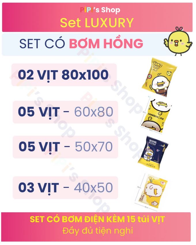 Set túi hút & máy hút chân không hình Vịt chính hãng TANGDAOYA