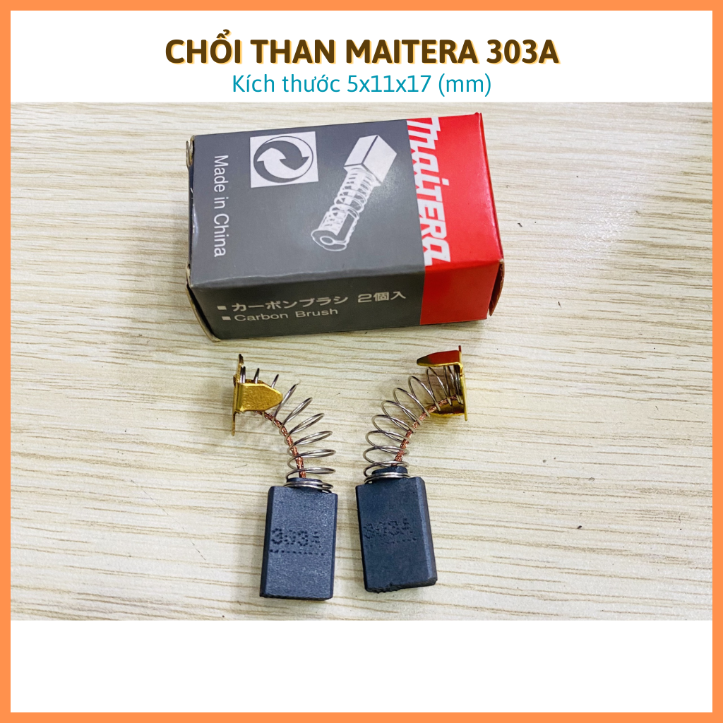 Maitera 1 cặp chổi than 303A Mài Makita 125mm 150mm máy cắt gạch máy cưa gỗ