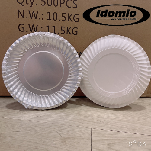 Combo 50 đĩa giấy mpet bạc/ dĩa giấy bánh kem
