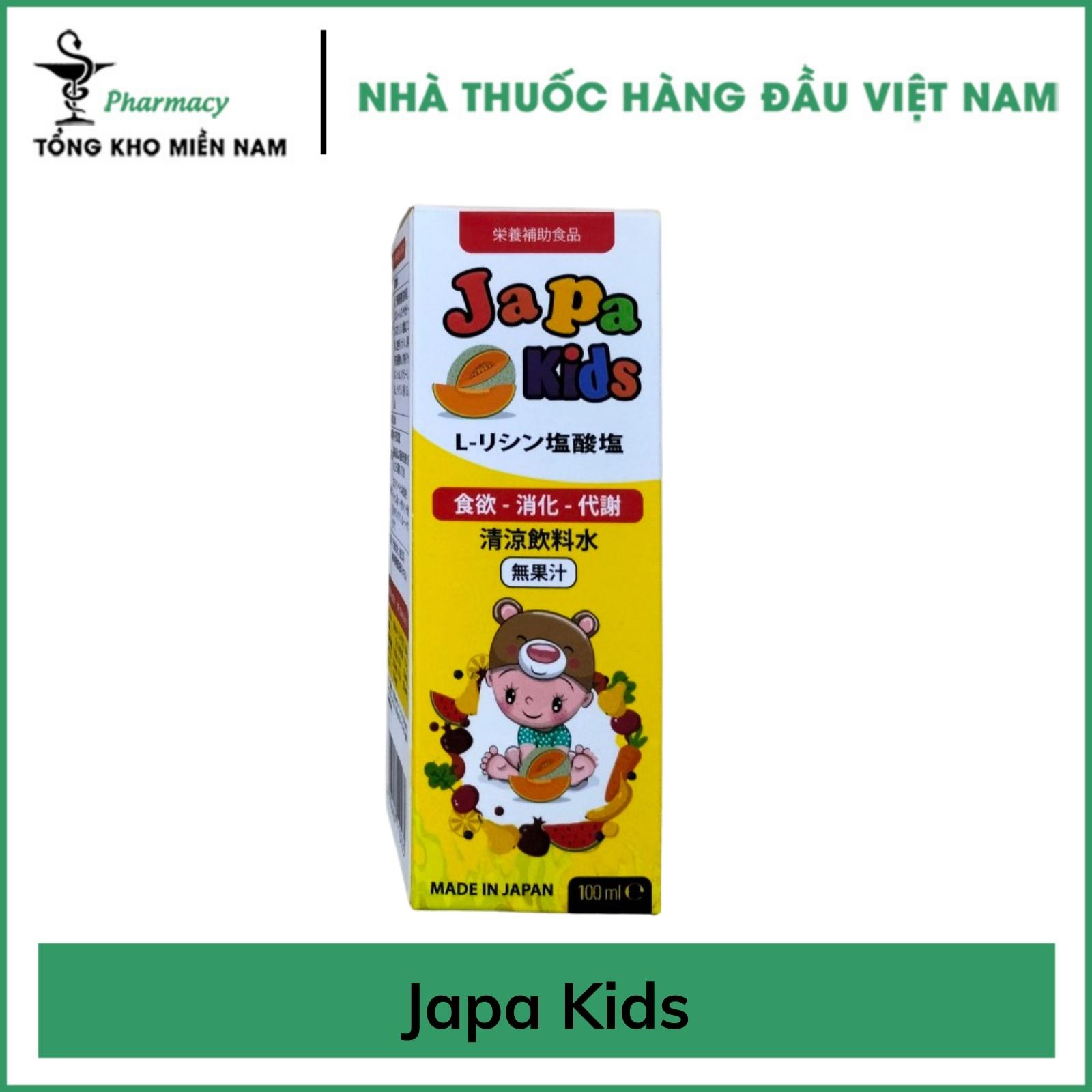 Japa Kids hỗ trợ cải thiện biếng ăn, chậm lớn, hỗ trợ tăng cường sức đề kháng (100ml) - Tổng Kho Miền Nam