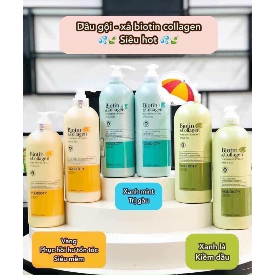 [TEM CHÍNH HÃNG] CẶP DẦU GỘI XẢ BIOTIN & COLLAGEN VOUDIOTY CHÍNH HÃNG | NGĂN NGỪA RỤNG TÓC, GÀU & KIỀM DẦU, PHỤC HỒI TÓC KHÔ XƠ