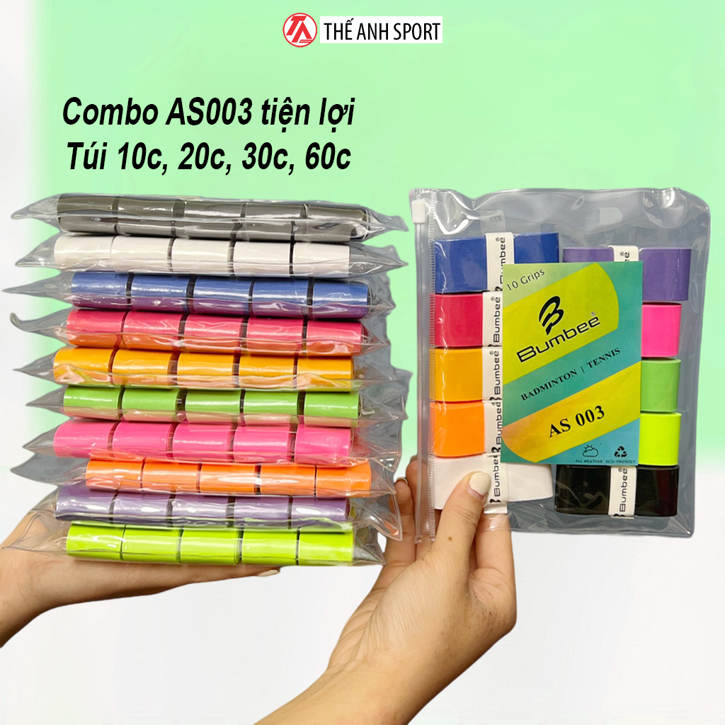 [Hoàn tiền MAX] Quấn vợt cầu lông Bumbee AS003, Cuốn cán vợt chống trơn chất lượng nhiều màu sắc