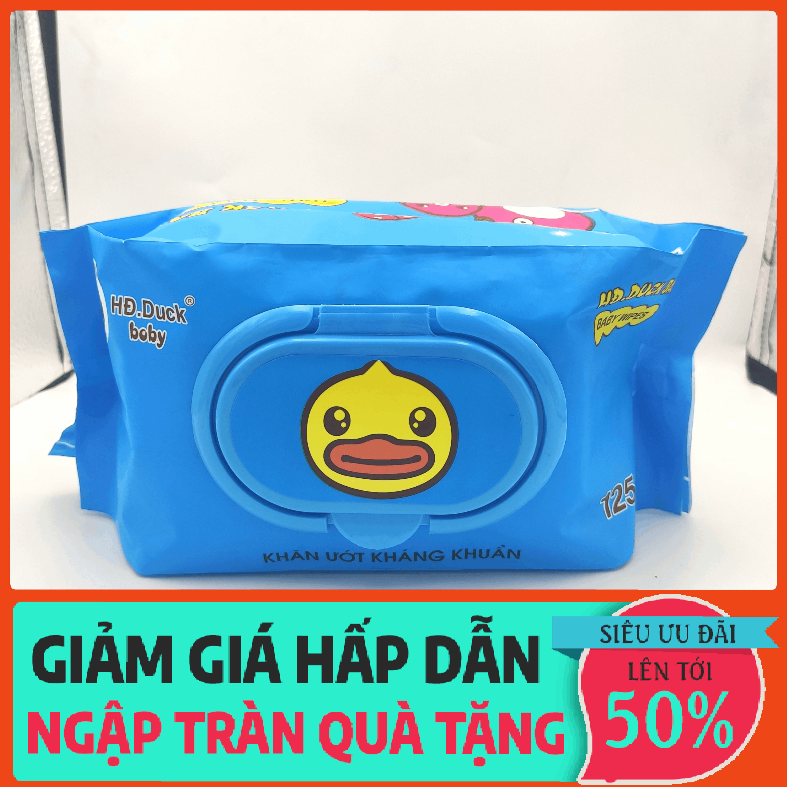 Combo 5 gói khăn ướt kháng khuẩn, Khăn ướt baby, Khăn giấy ướt cao cấp chuẩn 125 tờ, không mùi, tiệt trùng, không chất bảo quản