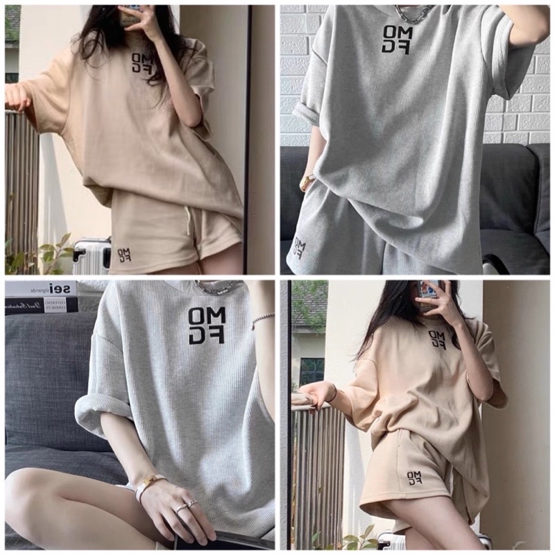 Set đồ thun nữ mofo quần ống rộng set đồ nữ form rộng tay lỡ ulzzang