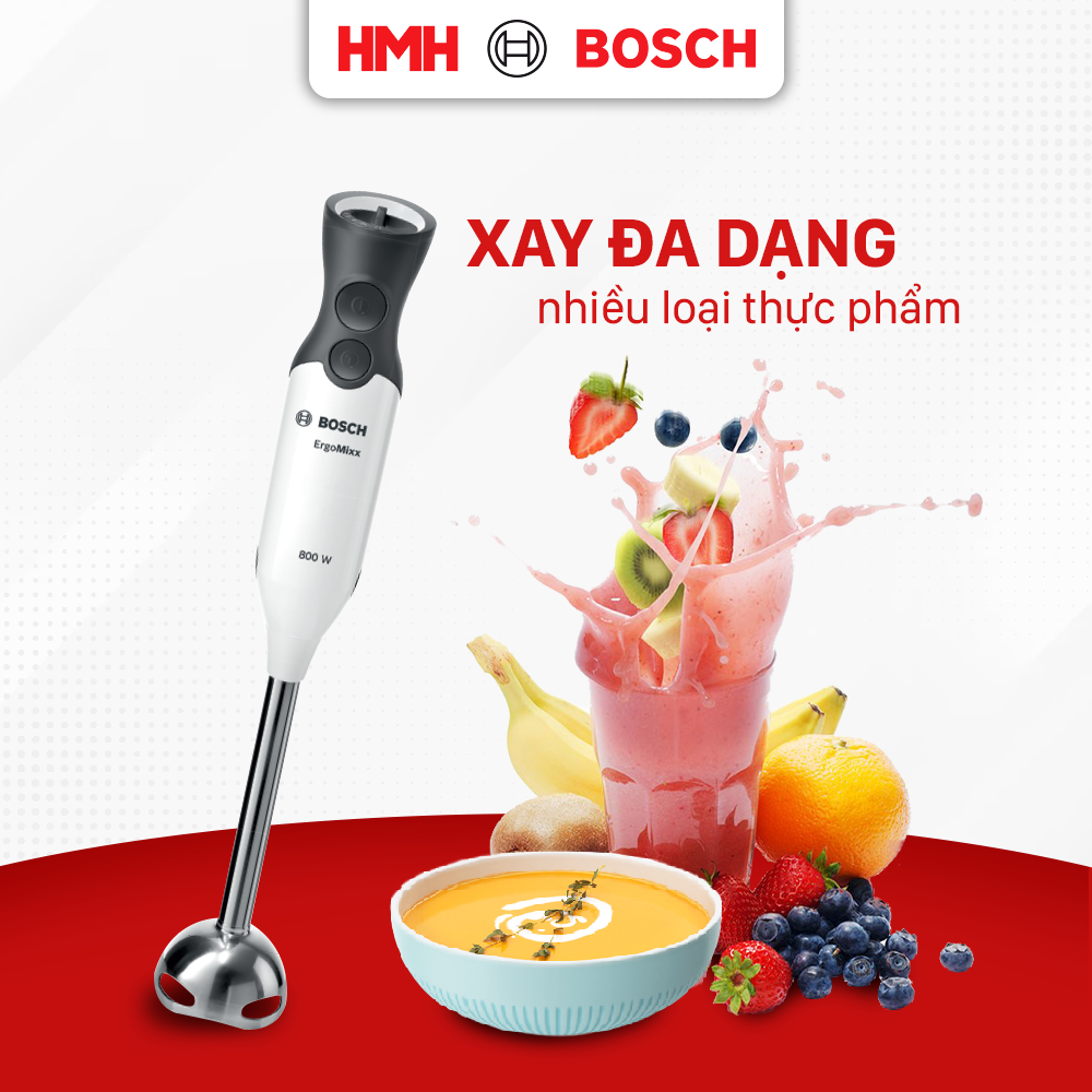 Máy xay sinh tố cầm tay Bosch HMH.MS61A4110 800W 12 tốc độ - Hàng chính hãng