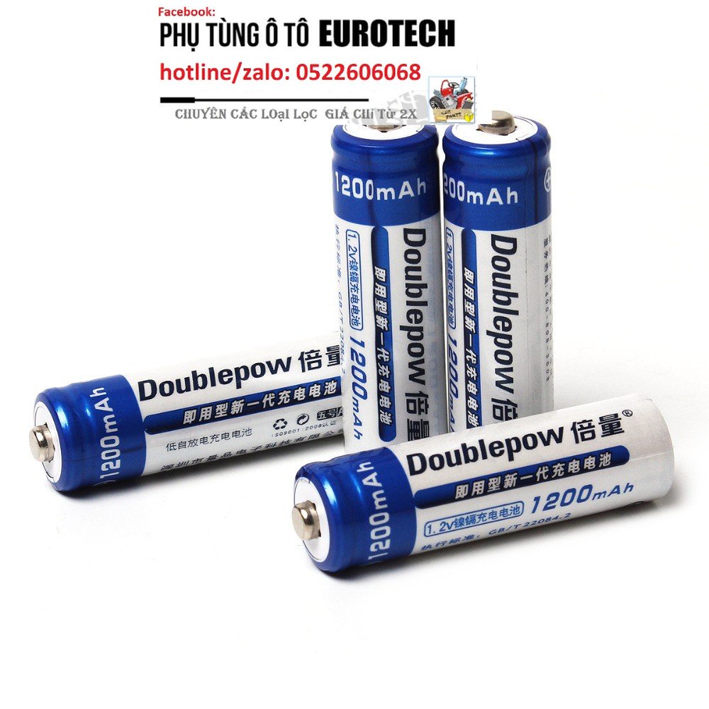 Bộ 4 viên pin tiểu sạc doublepow aa 1200mah