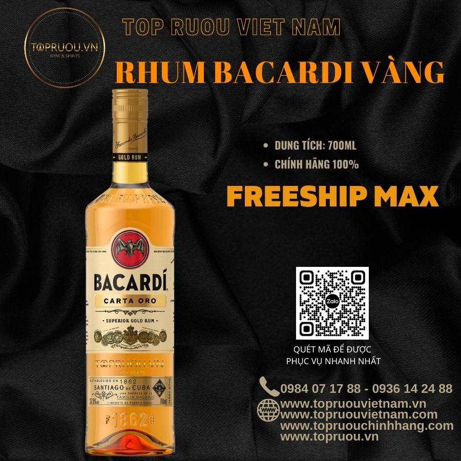 Rum bacardi gold - 700ml - nhập khẩu mỹ