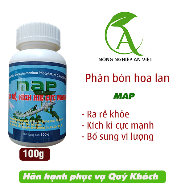 Phân bón hoa lan, phân bón kích rễ hoa lan, phân bón chuyên cho hoa lan Map 100g, kích rễ, bật chồi, ra hoa khỏe, tươi lâu