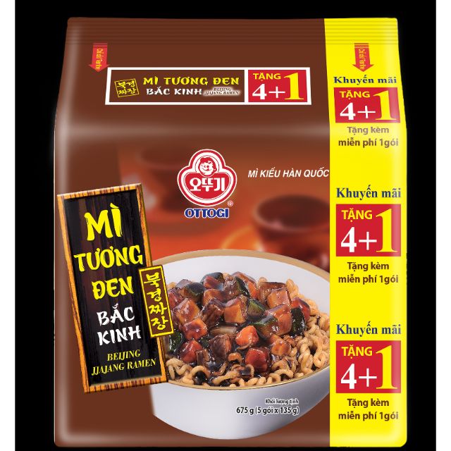 Lốc 5 gói - Mì tương đen Bắc Kinh OTTOGI 135g
