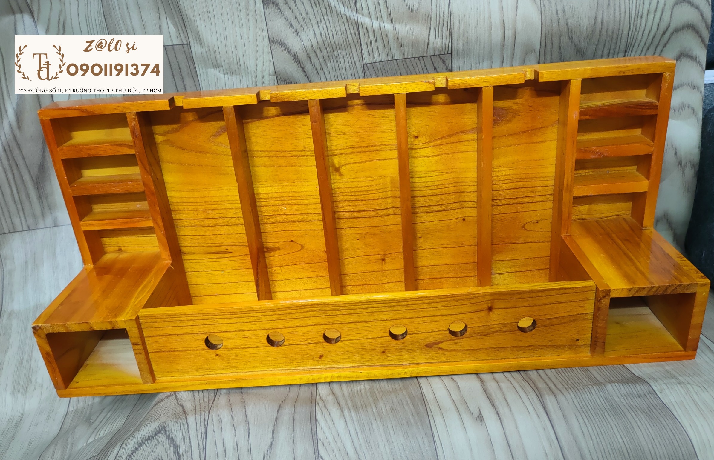Khay gỗ đựng dụng cụ làm tóc loại 2 hộc