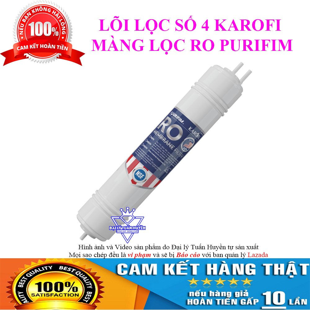 LÕI LỌC NƯỚC SỐ 4 - MÀNG RO PURIFIM KAROFI USA 100 GDP
