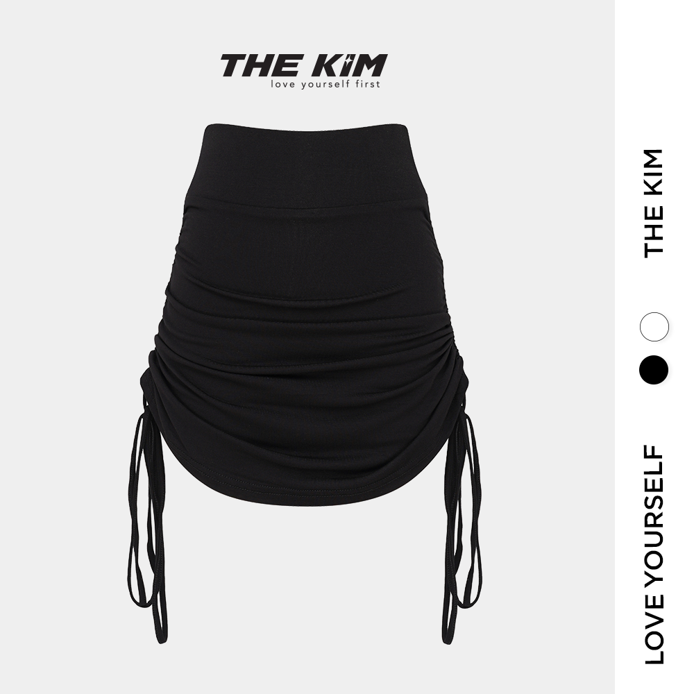 TheKim CV115 Chân váy rút dây cạnh cạp cao có quần bên trong, đầm ngắn dây rút cạp to