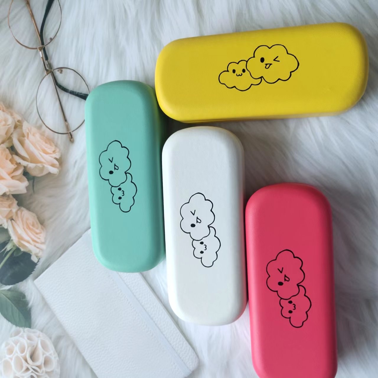 【CW】 Cute Cartoon Portable Glasses Case Bags Reading Eyeglasses Eyewear Protector Hard Cases