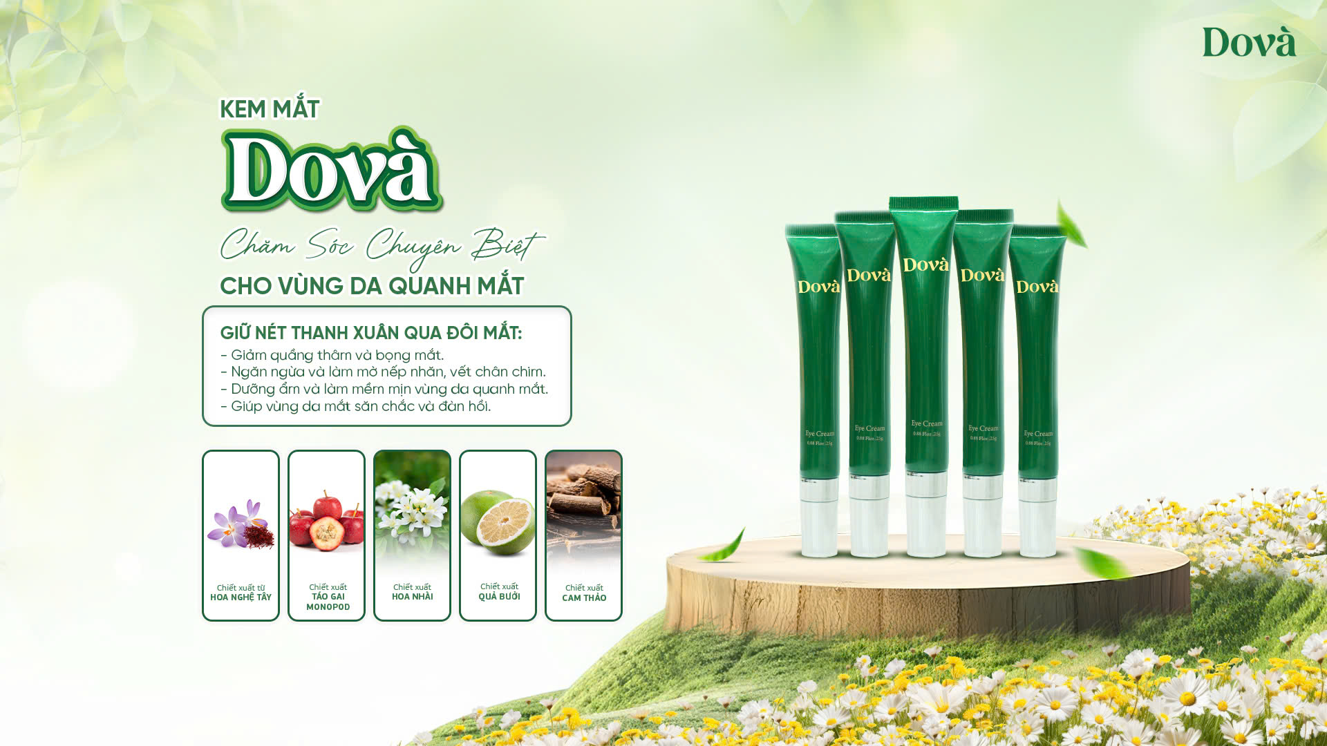 Kem mắt thuần chay Eye Cream DoVà 25g chính hãng Dova Group  - Minh Nguyệt Beautiful