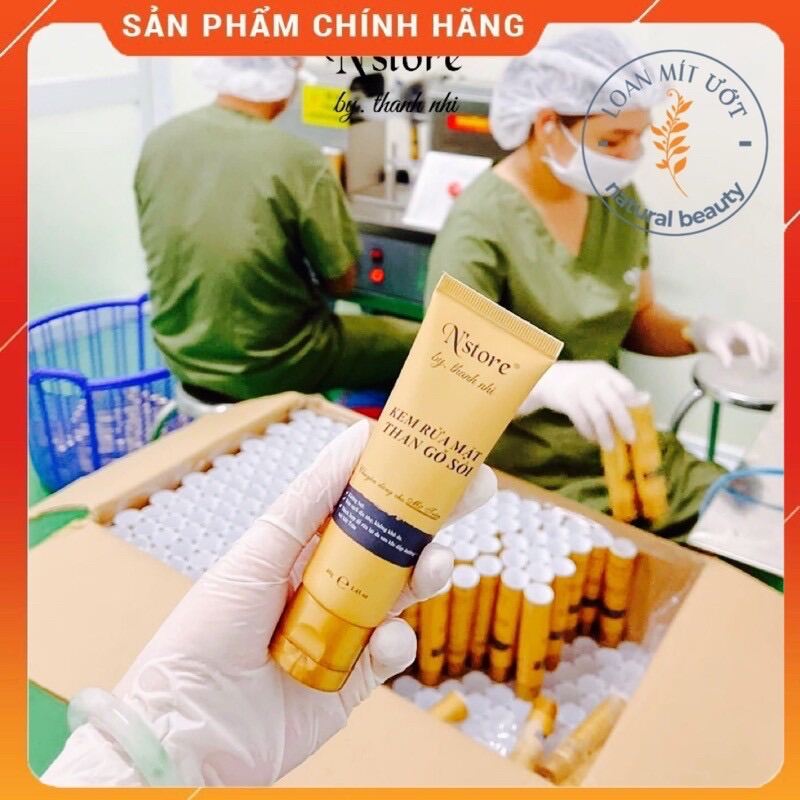 Kem rửa mặt than gỗ sồi Nstore không bọt,kiềm nhờn,mềm mịn da,hổ trợ trị mụn,sáng da